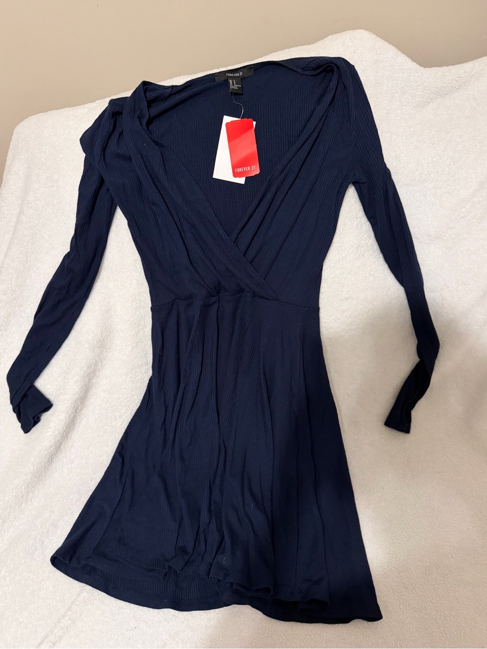 NWT Forever 21 Navy Long-Sleeve Wrap Dress
Size S
